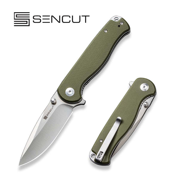 SENCUT Errant Flipper & Thumb Stud Knife G10 Handle